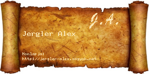 Jergler Alex névjegykártya